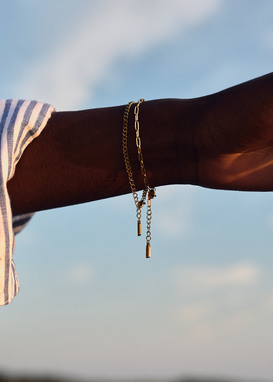 Taya Paper Clip Silver Bracelet